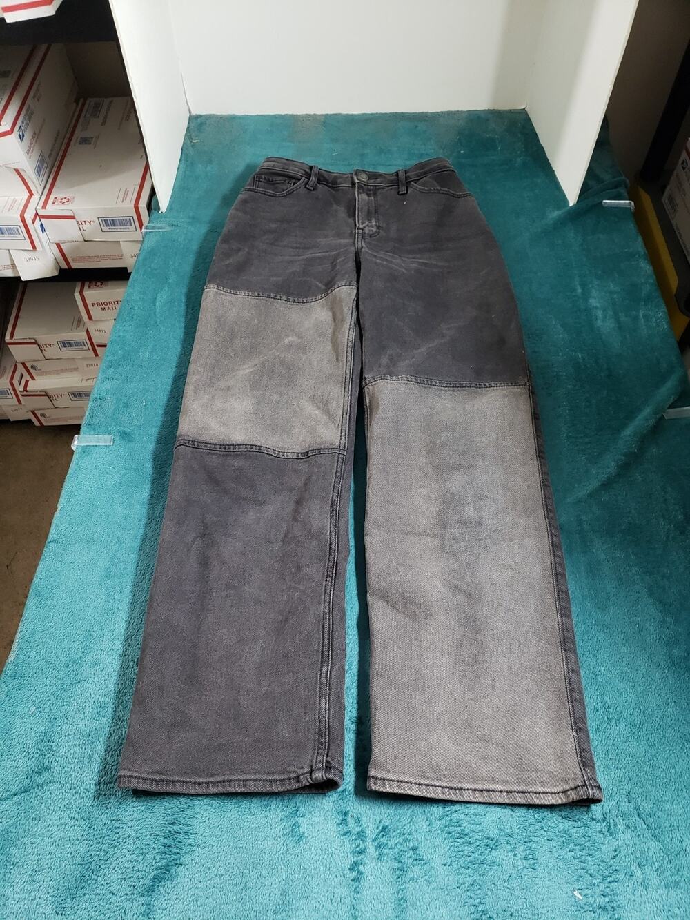 Hollister Jeans Size 00 Short Womens Black Pants Two Tone High Rise Dad NWT